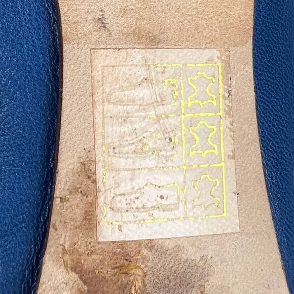 Blue Leather Women's Flats - Picture 6 of 8